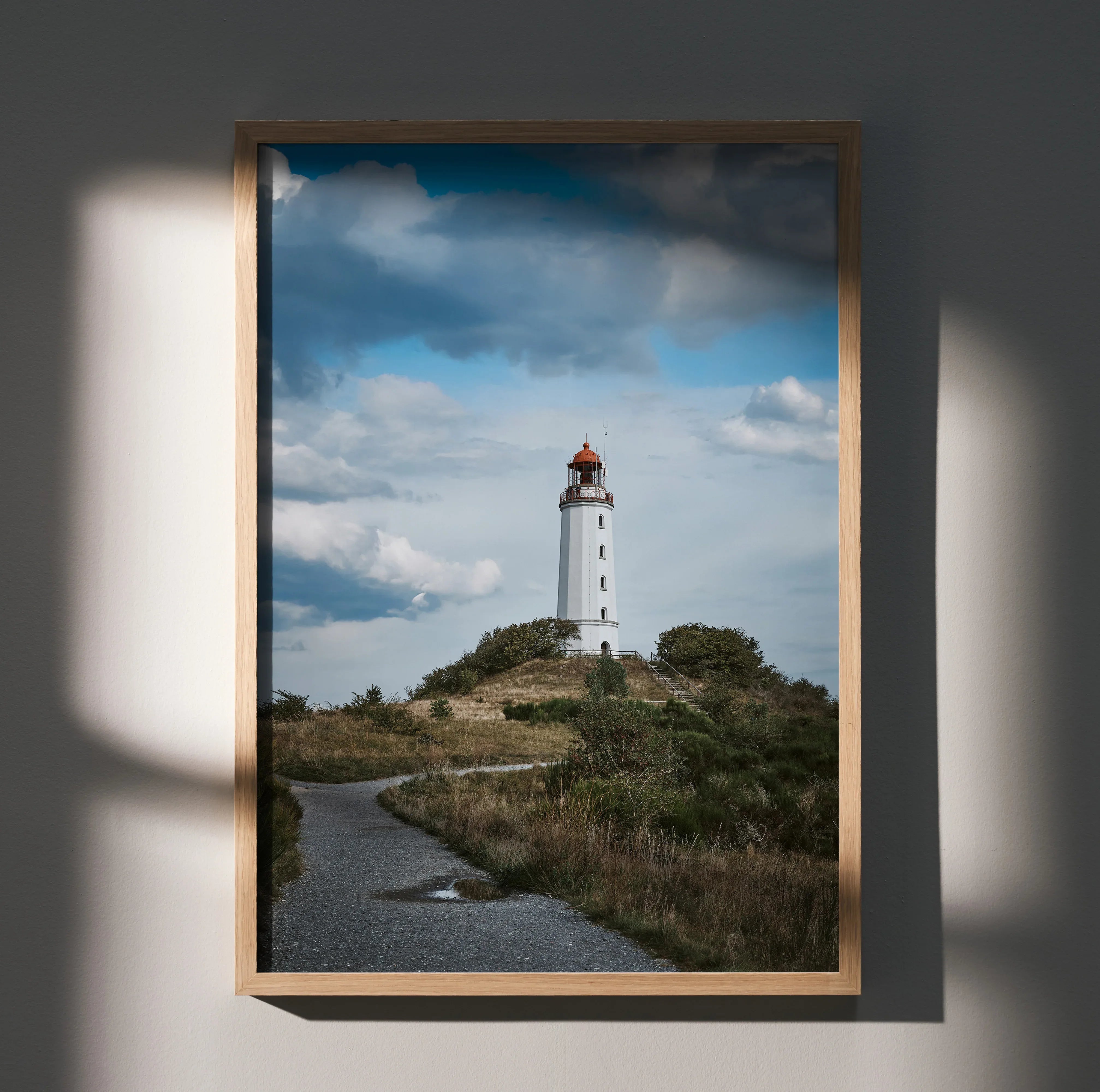 Stunning Lighthouse Beach Art Print Poster | Vertical - Throttle Designs
