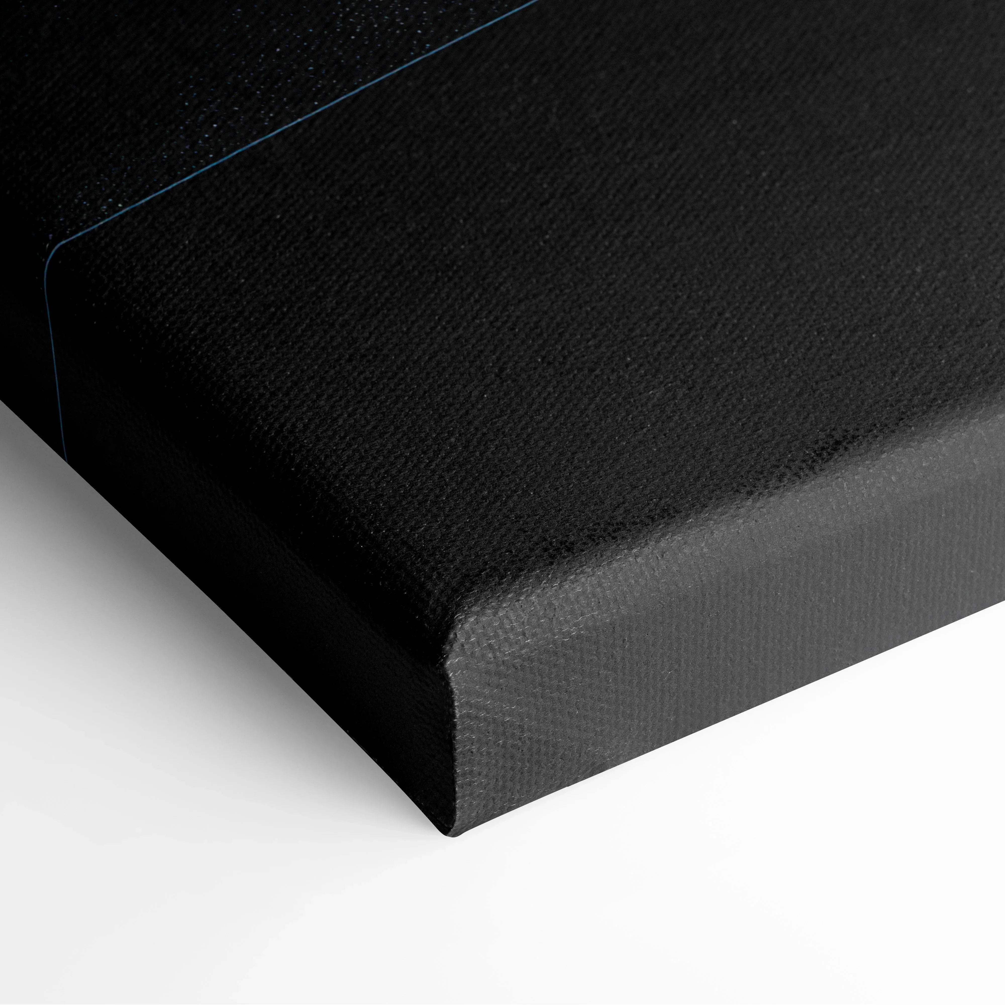 Black canvas print with textured fabric surface and raised edges for minimalist autumn tree landscape wall art