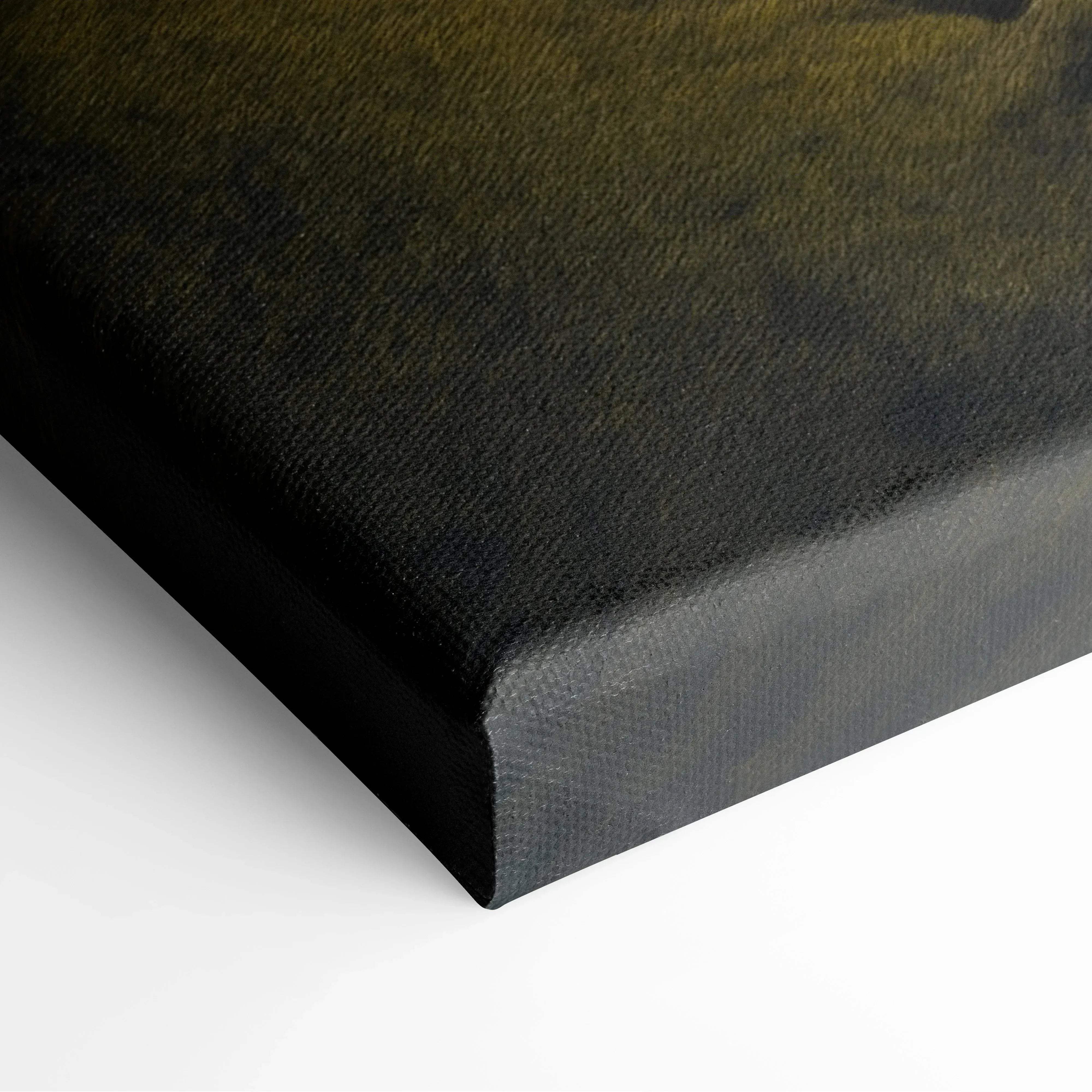 Black canvas print with textured surface and subtle golden yellow gradient for icelandic landscape waterfall art