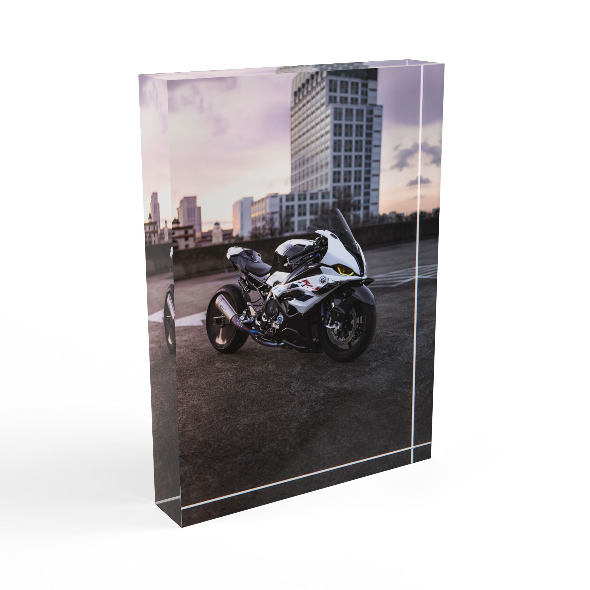 BMW S1000RR Drag Spec Motorcycle Acrylic Photo Block #007 - Throttle Designs