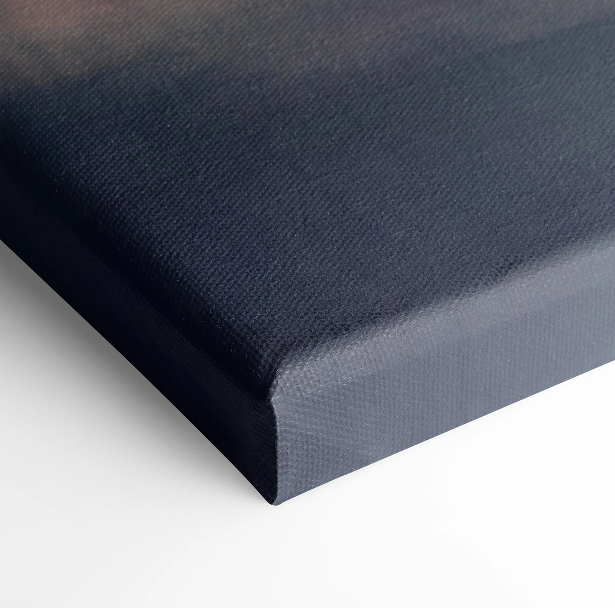 Dark navy canvas print with textured woven surface and slightly raised edges for lamborghini huracán sto inspired wall decor