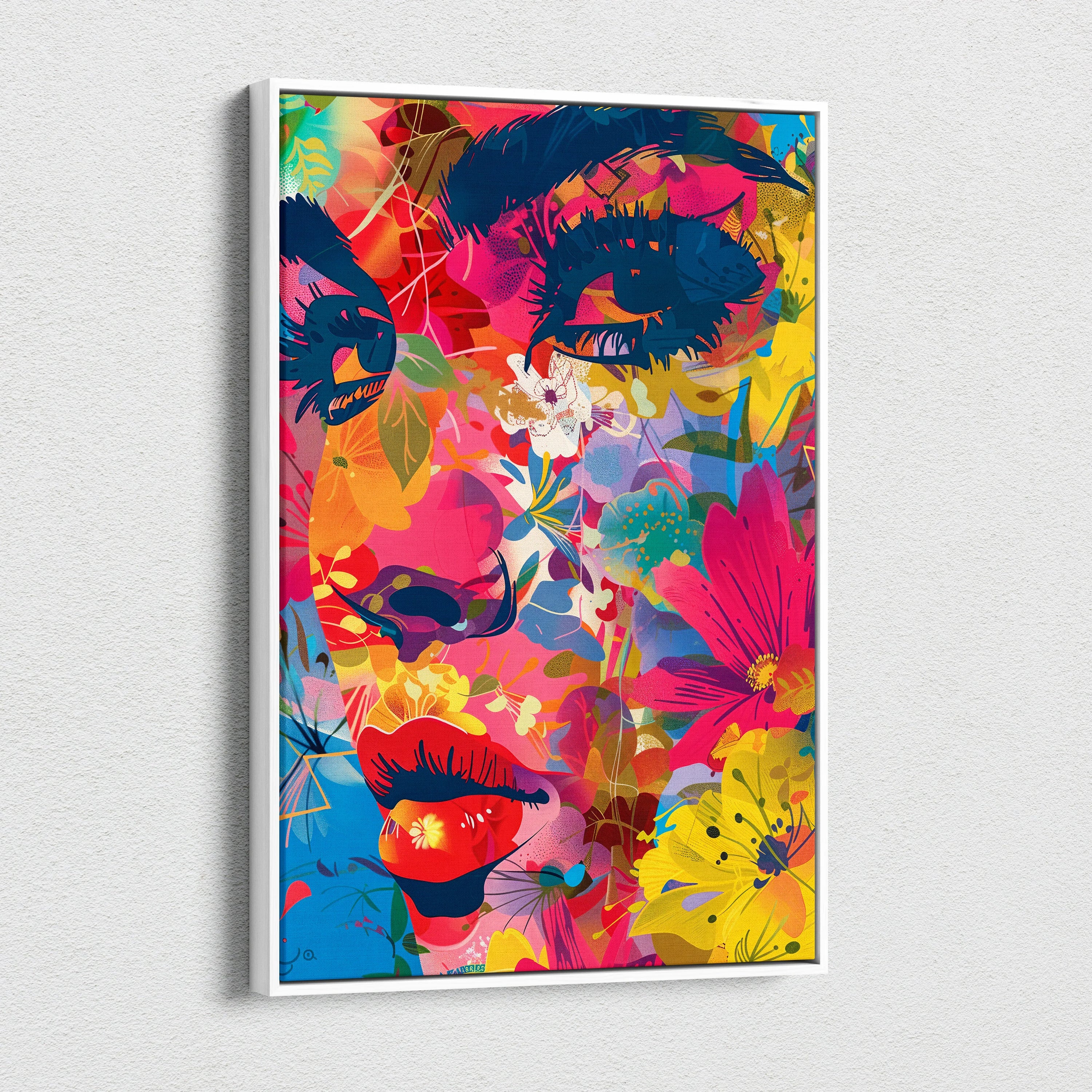 Canvas Wall Art - Abstract Floral Portrait - Colorful Faces - Vibrant Multicolor Mood