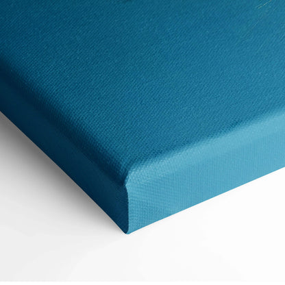 Teal textured woven canvas print minimalist botanical single plant study