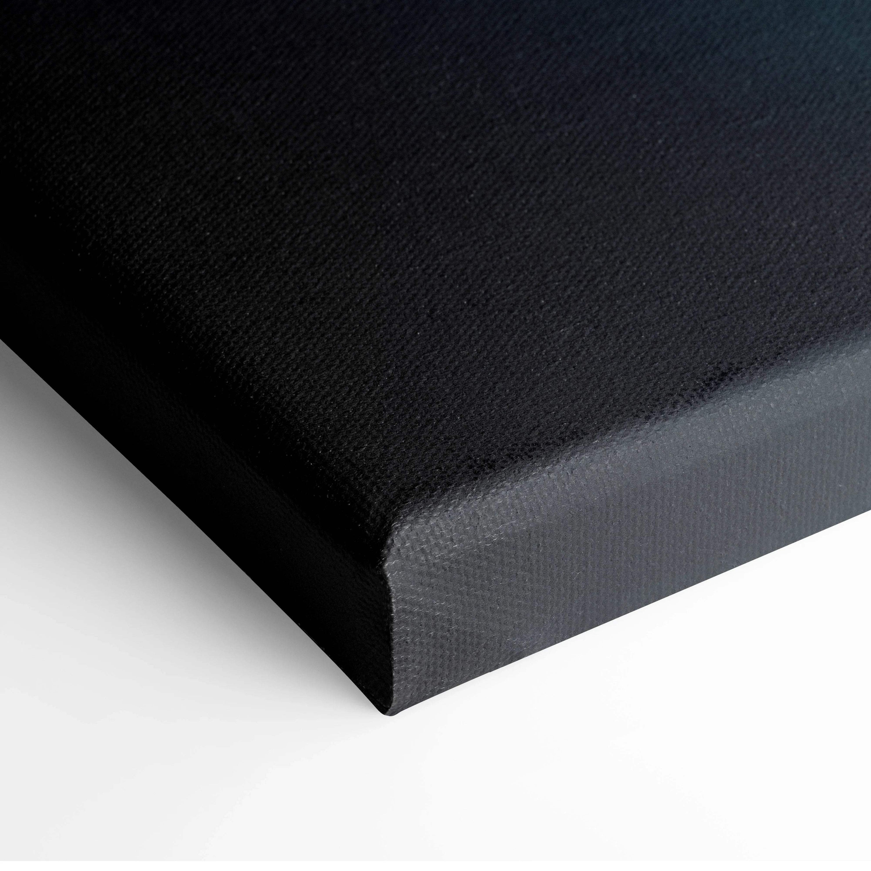 Black textured canvas back with woven surface and raised edges, ethereal dreamcatcher