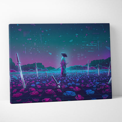 Vaporwave Neon Oracle Canvas - Vaporwave Oracle Neon Canvas Living Room Retro Mystical Dreamlike Synthwave Decor Canvas