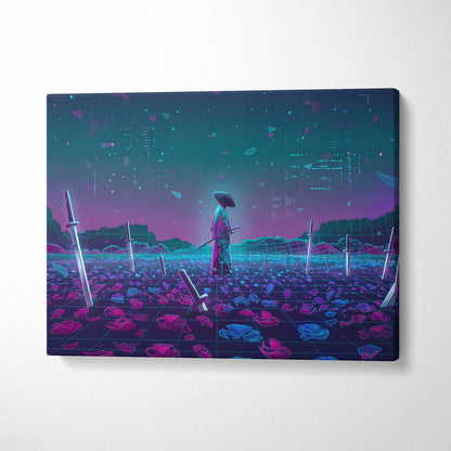 Vaporwave Neon Oracle Canvas - Vaporwave Oracle Neon Canvas Living Room Retro Mystical Dreamlike Synthwave Decor Canvas
