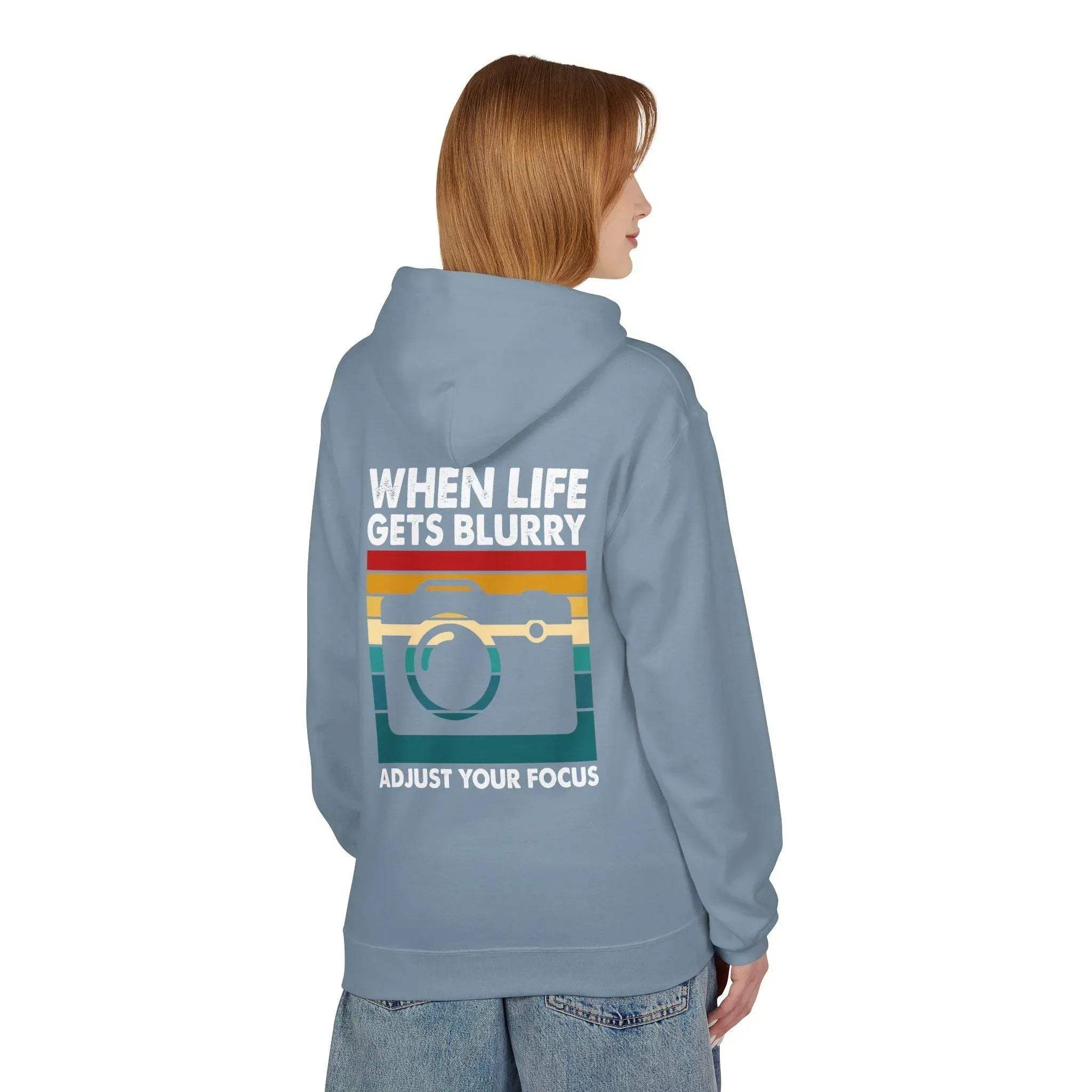Inspirational 'Adjust Your Focus' Cozy Fleece Hoodie for Ultimate Comfort
