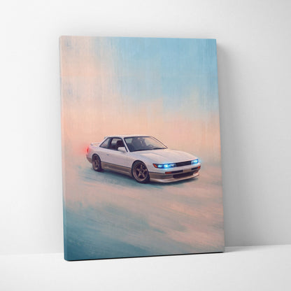 Nissan Silvia S13 Inspired Car Wall Art - Japanese Drift Vehicle Canvas Print for Living Room