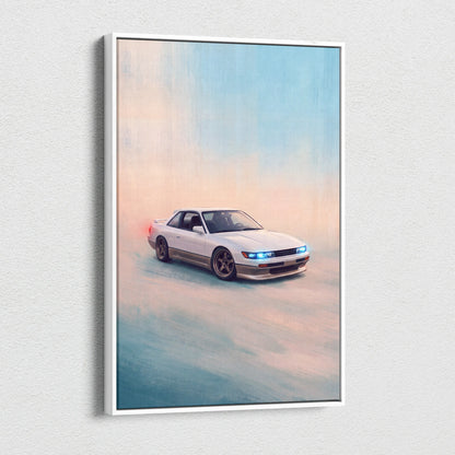 Nissan Silvia S13 Inspired Car Wall Art - Japanese Drift Vehicle Canvas Print for Living Room