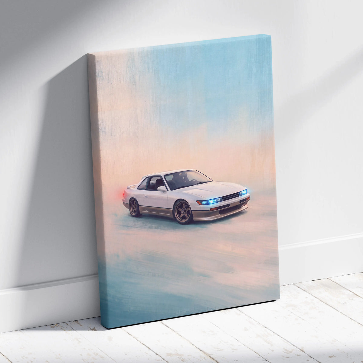 Nissan Silvia S13 Inspired Car Wall Art - Japanese Drift Vehicle Canvas Print for Living Room