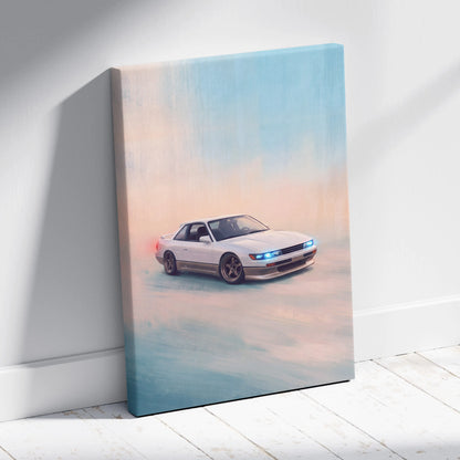 Nissan Silvia S13 Inspired Car Wall Art - Japanese Drift Vehicle Canvas Print for Living Room
