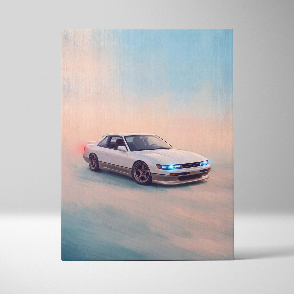 Nissan Silvia S13 Inspired Car Wall Art - Japanese Drift Vehicle Canvas Print for Living Room