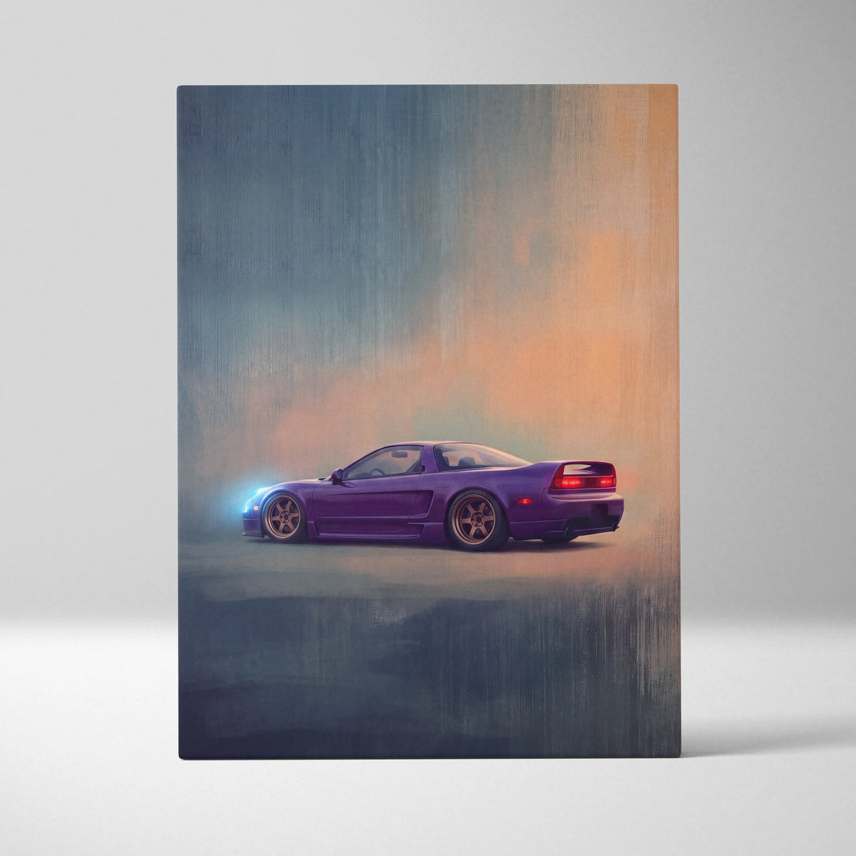 Honda NSX Inspired Automotive Wall Art - Purple JDM Sports Car Canvas Painting