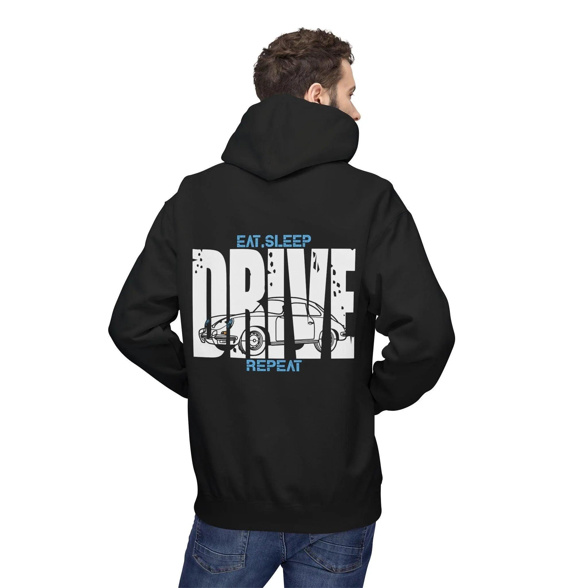 Classic Porsche 356 DRIVE Fleece Hoodie for Car Enthusiasts