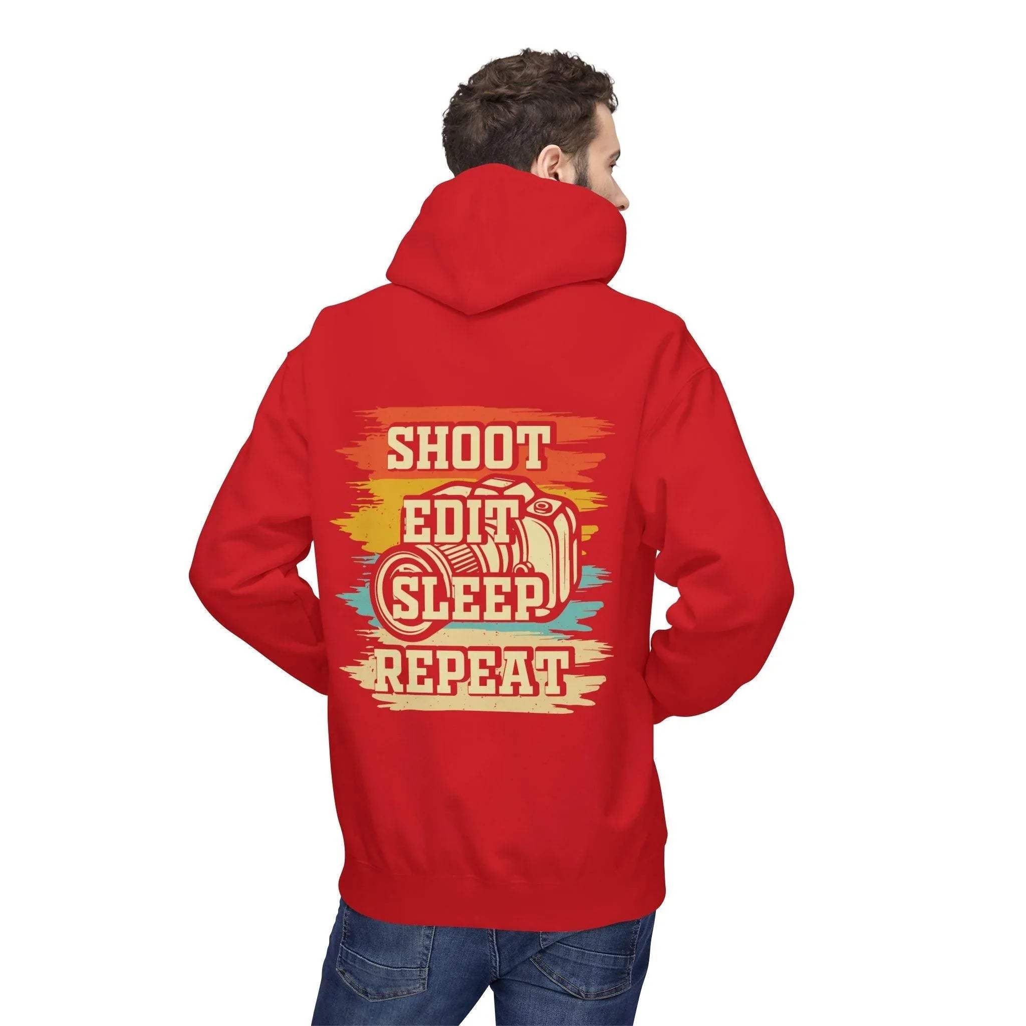 Creative Comfort: "Shoot, Edit, Sleep, Repeat" Fleece Hoodie for Trendsetters