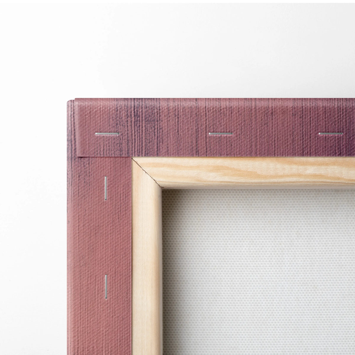 A rustic mauve canvas frame with wood edge and textured fabric backing for pagani huayra bc inspired car wall art track edition