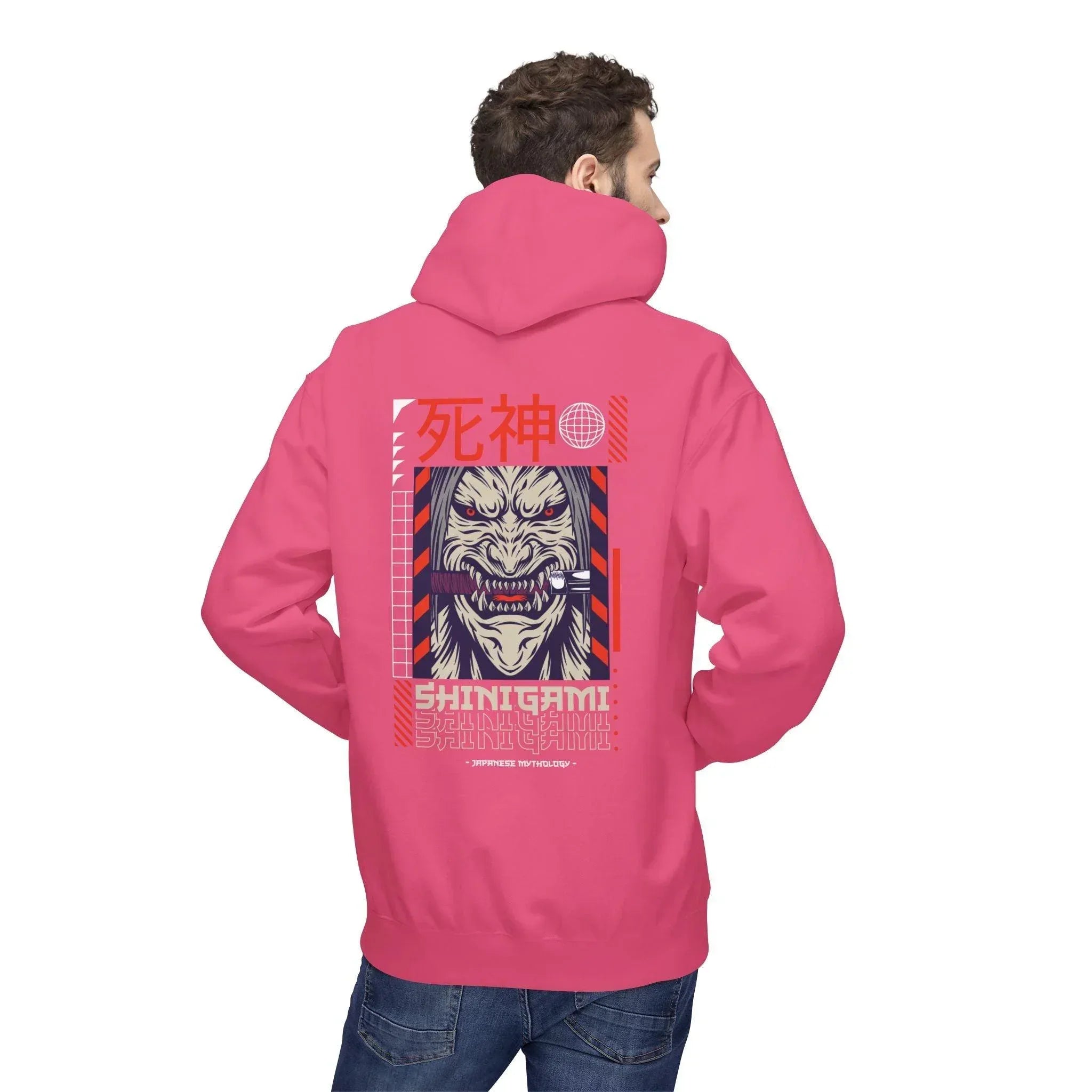 Shinigami-Inspired Japanese Streetwear Fleece Hoodie - Comfort Meets Cultural Style