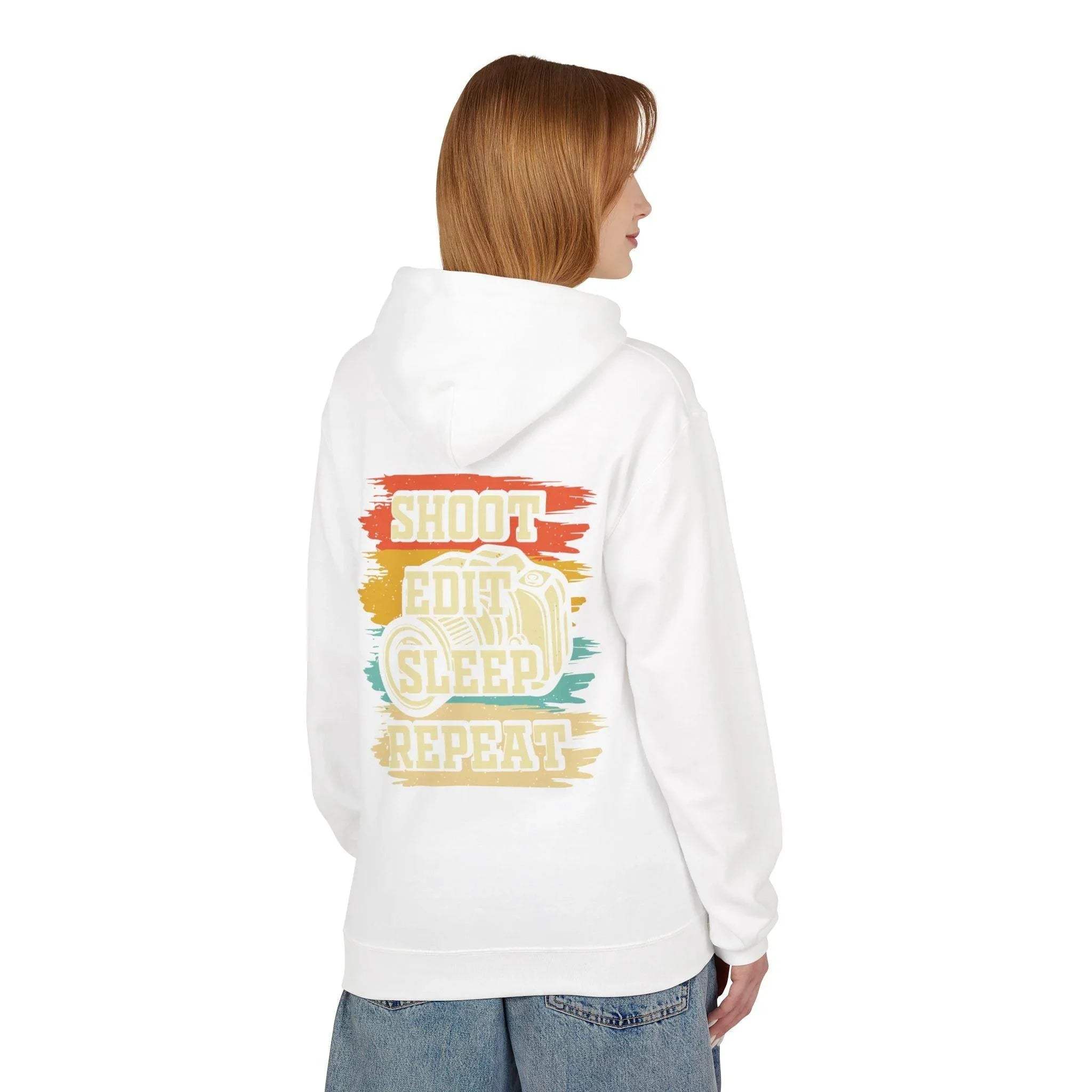 Creative Comfort: "Shoot, Edit, Sleep, Repeat" Fleece Hoodie for Trendsetters