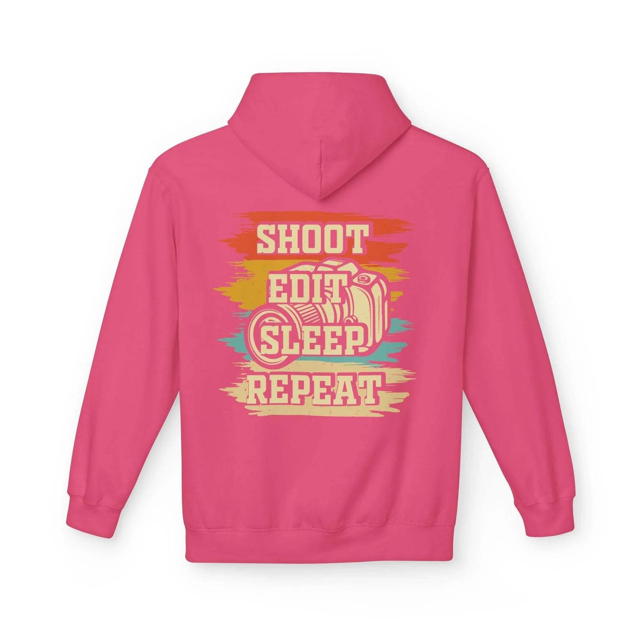 Creative Comfort: "Shoot, Edit, Sleep, Repeat" Fleece Hoodie for Trendsetters