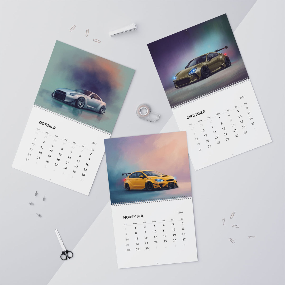 2027 JDM Cars Artwork Calendar | Japanese Tuner Car Wall Calendar