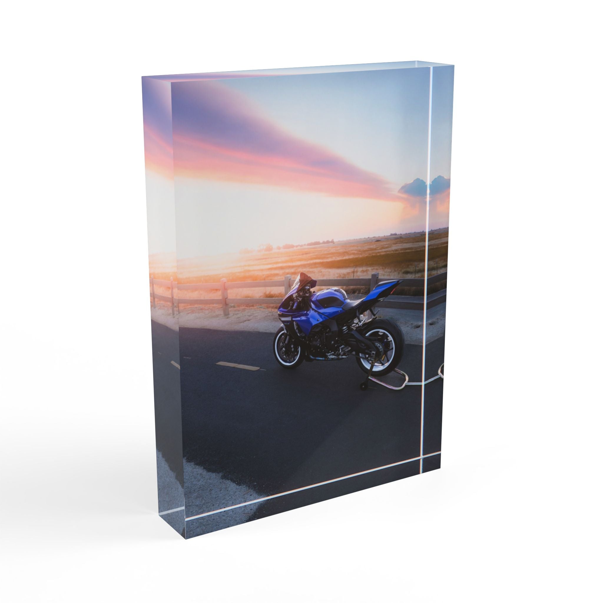 Yamaha R1 Motorcycle Acrylic Photo Block #003 - Throttle Designs