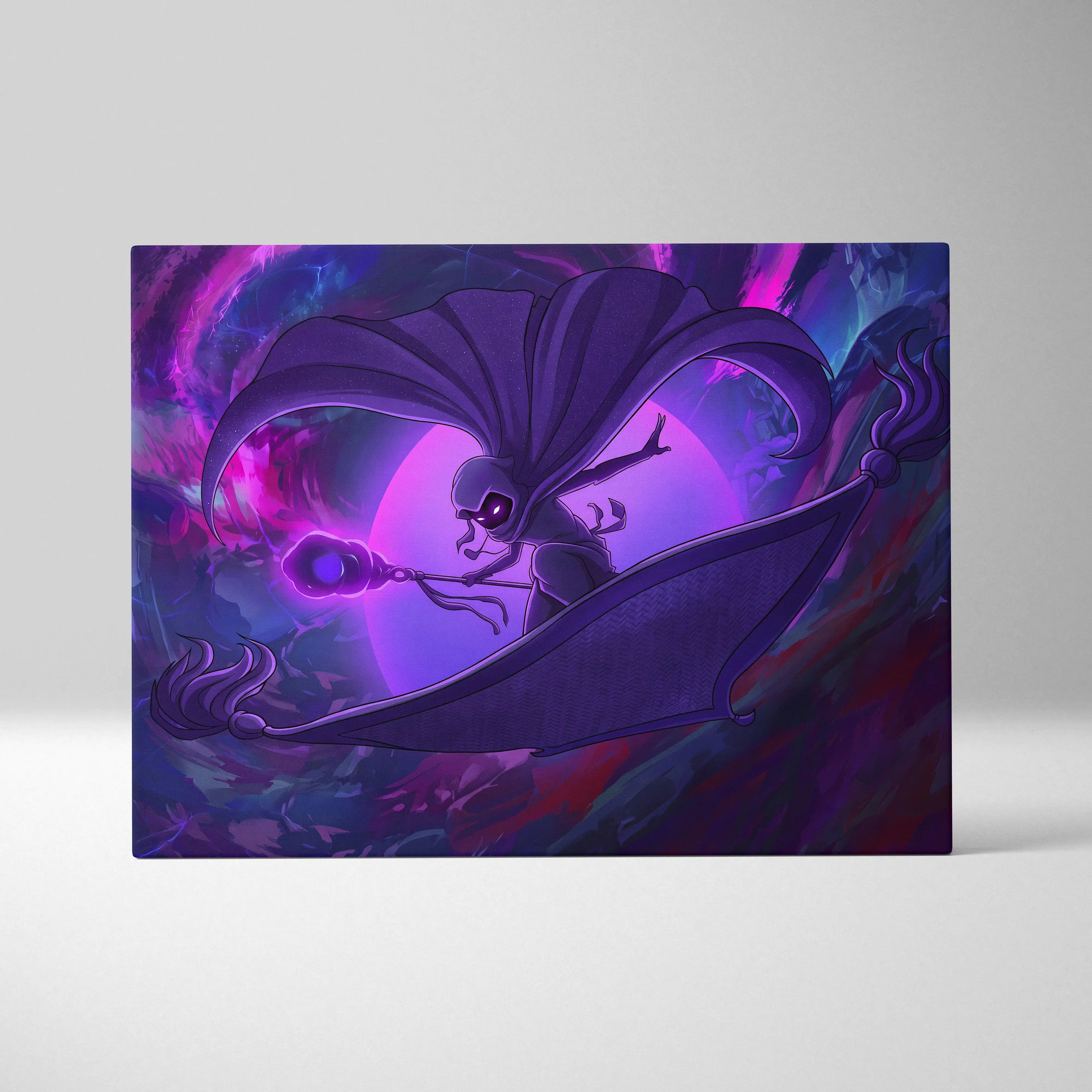 Vaporwave Neon Dream Canvas - Mythical Figure Neon Purple Living Room Vaporwave Dreamy Mood Retro Neon Wall Art Canvas
