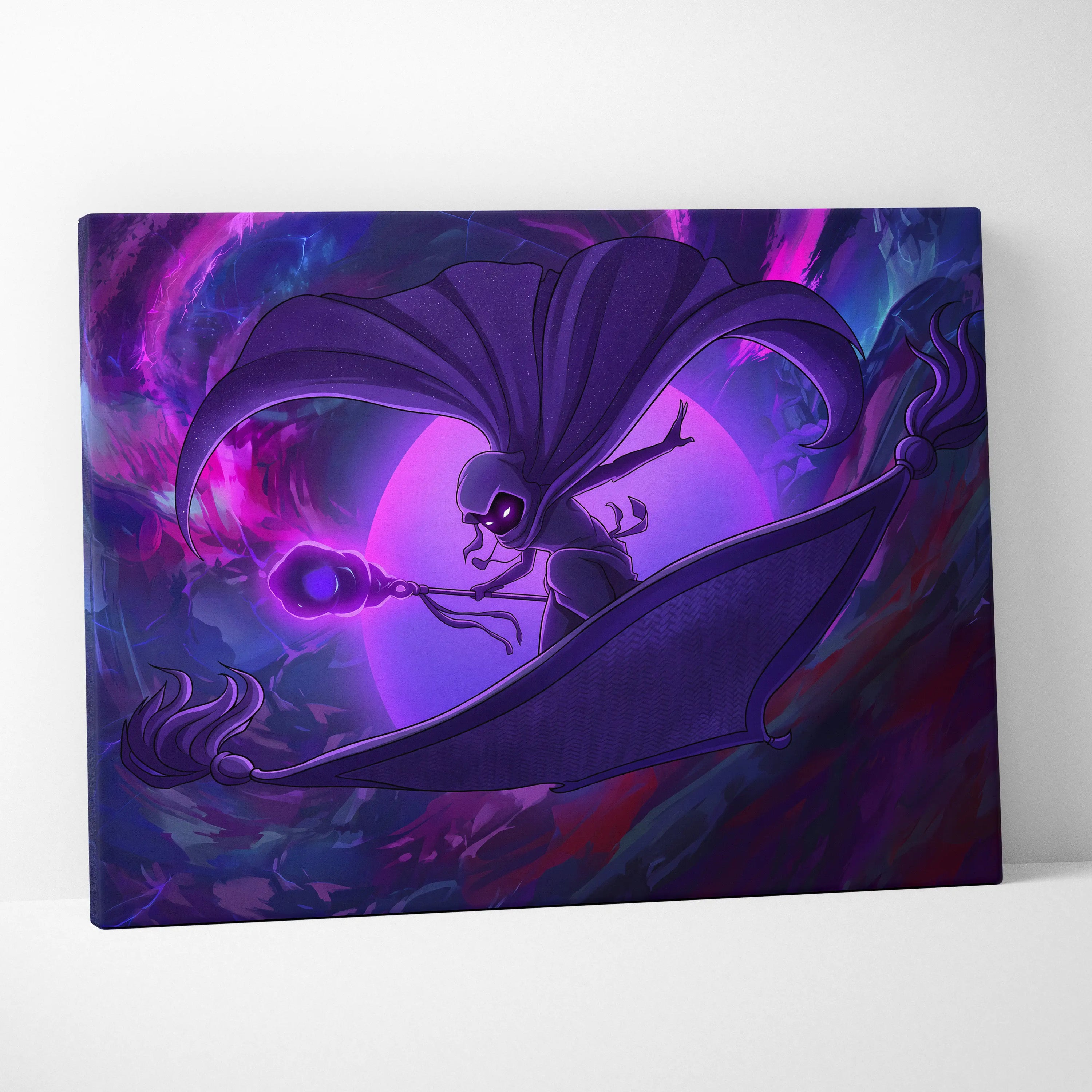 Vaporwave Neon Dream Canvas - Mythical Figure Neon Purple Living Room Vaporwave Dreamy Mood Retro Neon Wall Art Canvas