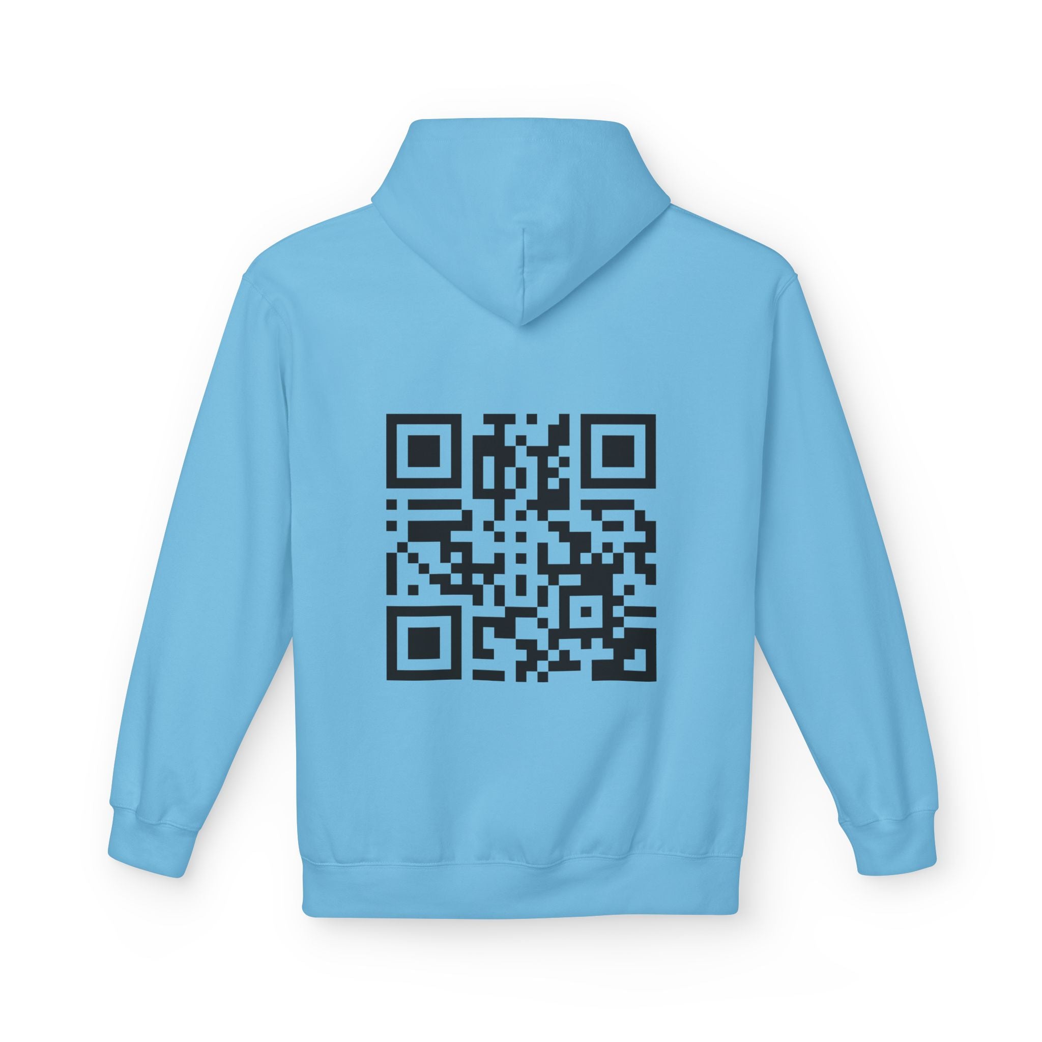 Rickroll QR Code Fleece Hoodie - Fun & Cozy Surprise Apparel - Throttle Designs