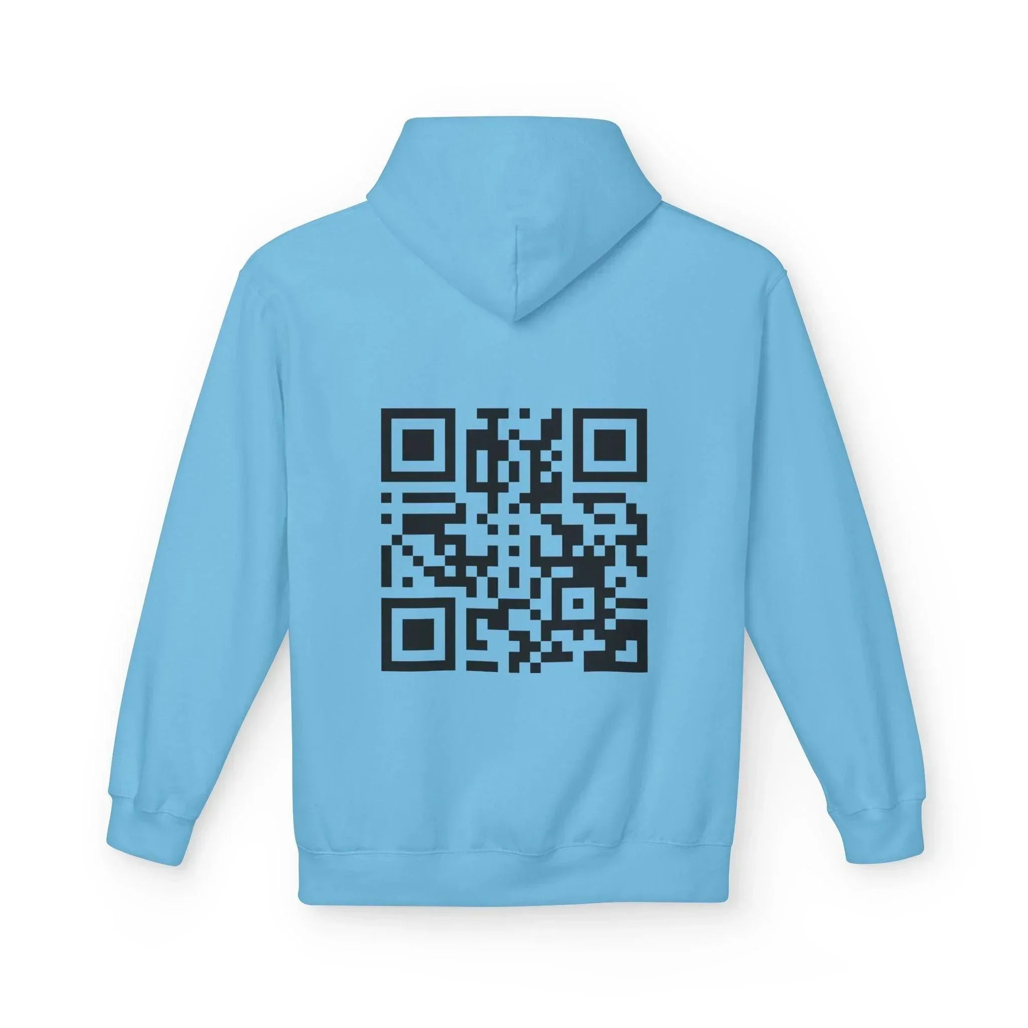 Rickroll QR Code Fleece Hoodie - Fun & Cozy Surprise Apparel