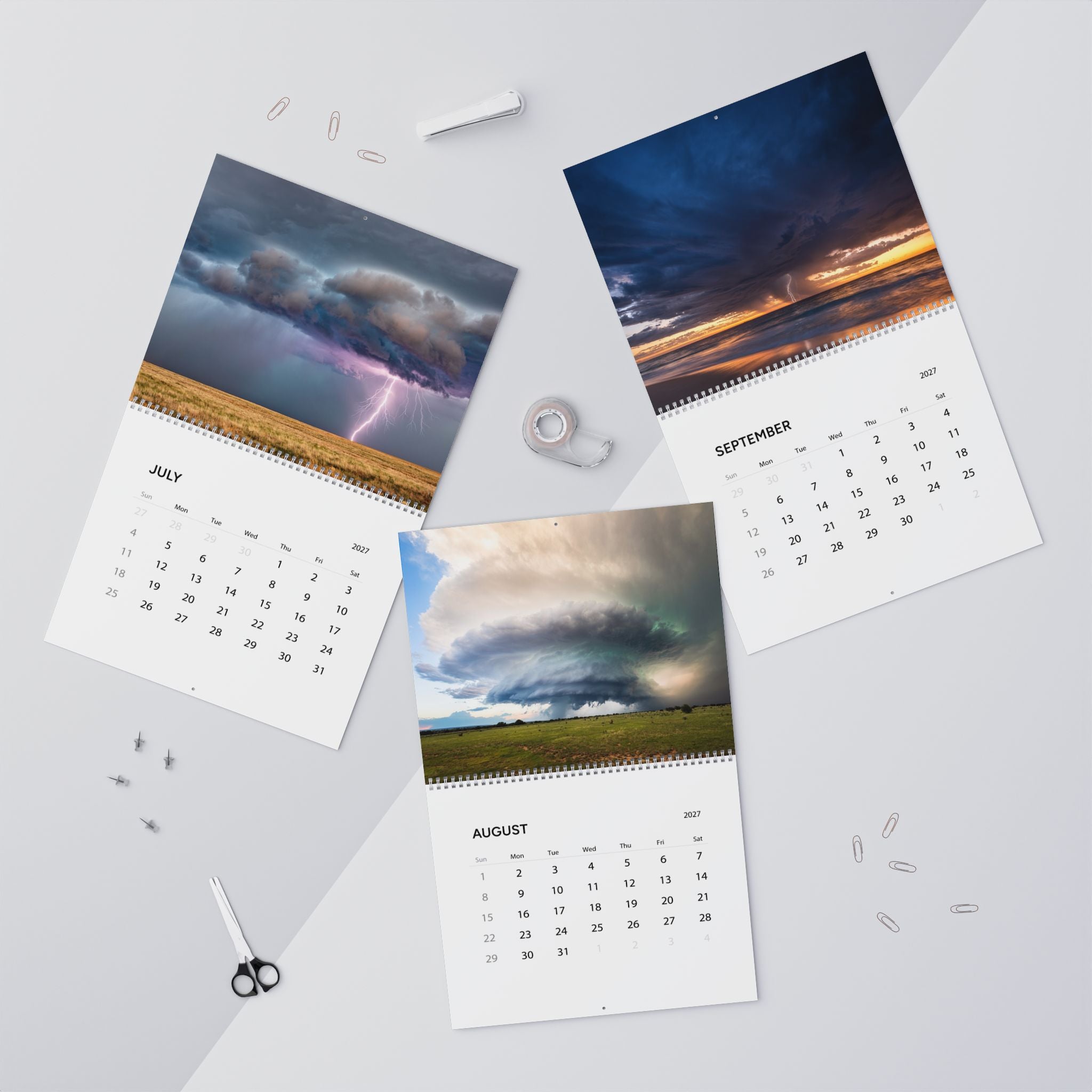 2027 Storms Wall Calendar – Thunderstorms, Lightning Skies & Atmospheric Weather Artwork
