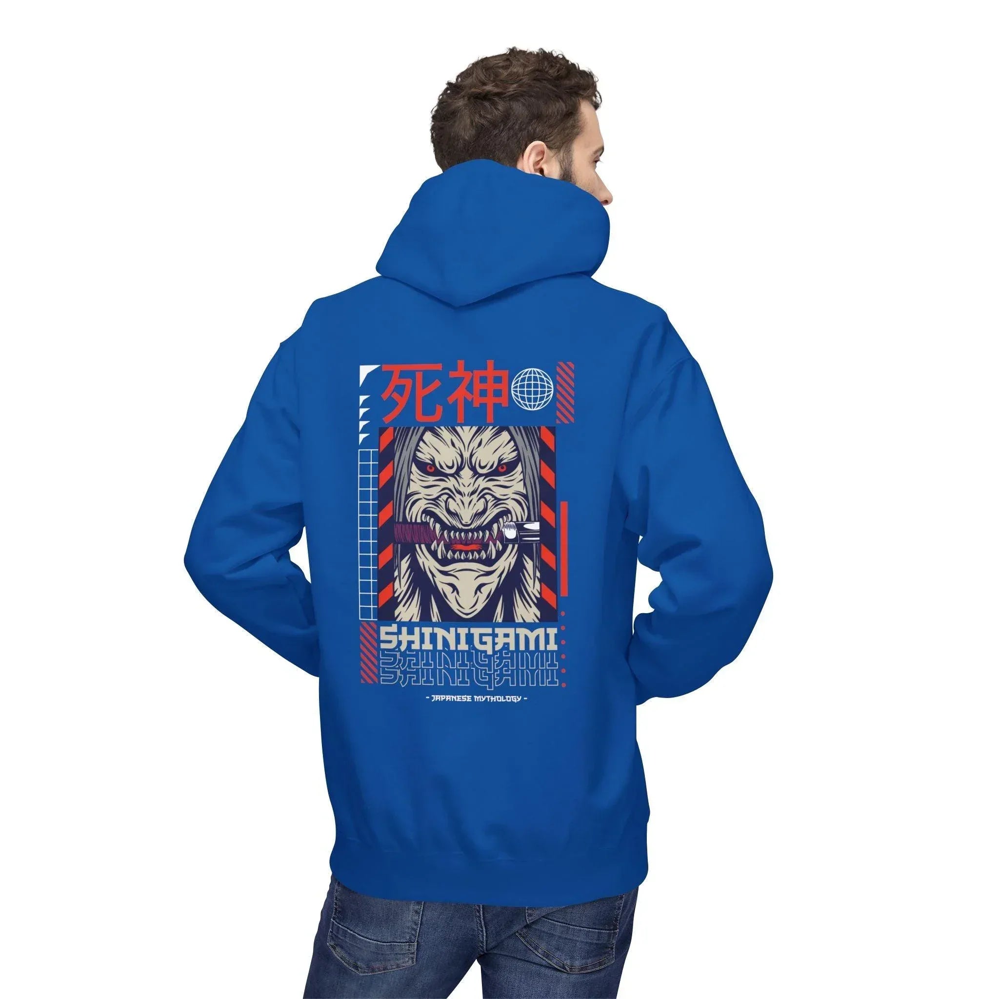 Shinigami-Inspired Japanese Streetwear Fleece Hoodie - Comfort Meets Cultural Style