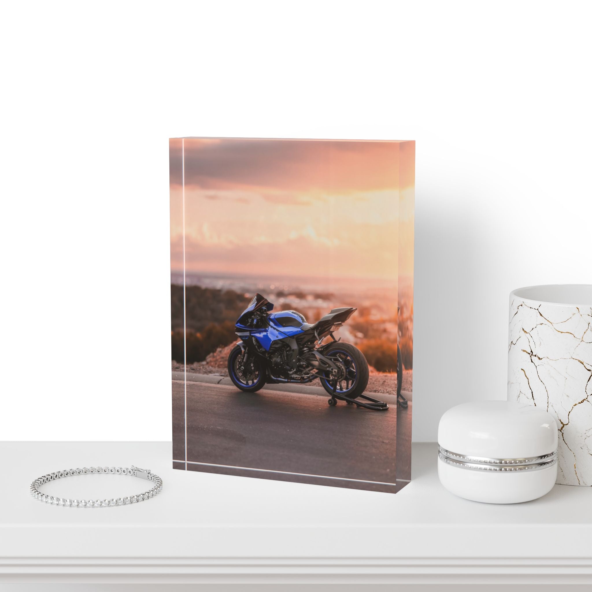 Yamaha R1 Motorcycle Acrylic Photo Block #015 - Throttle Designs