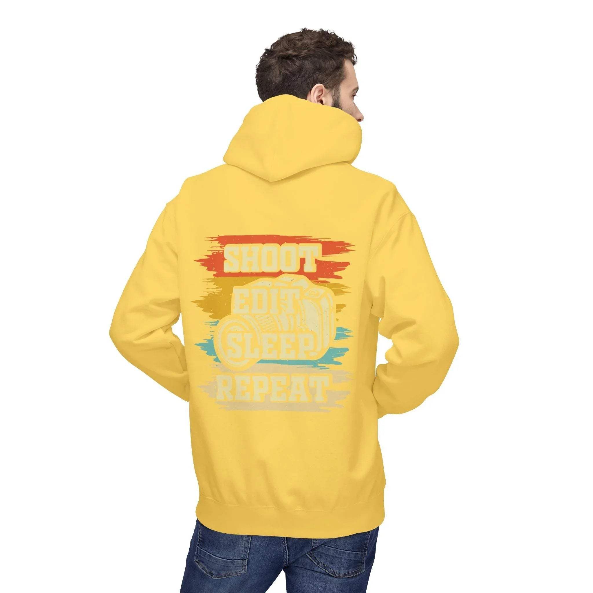 Creative Comfort: "Shoot, Edit, Sleep, Repeat" Fleece Hoodie for Trendsetters