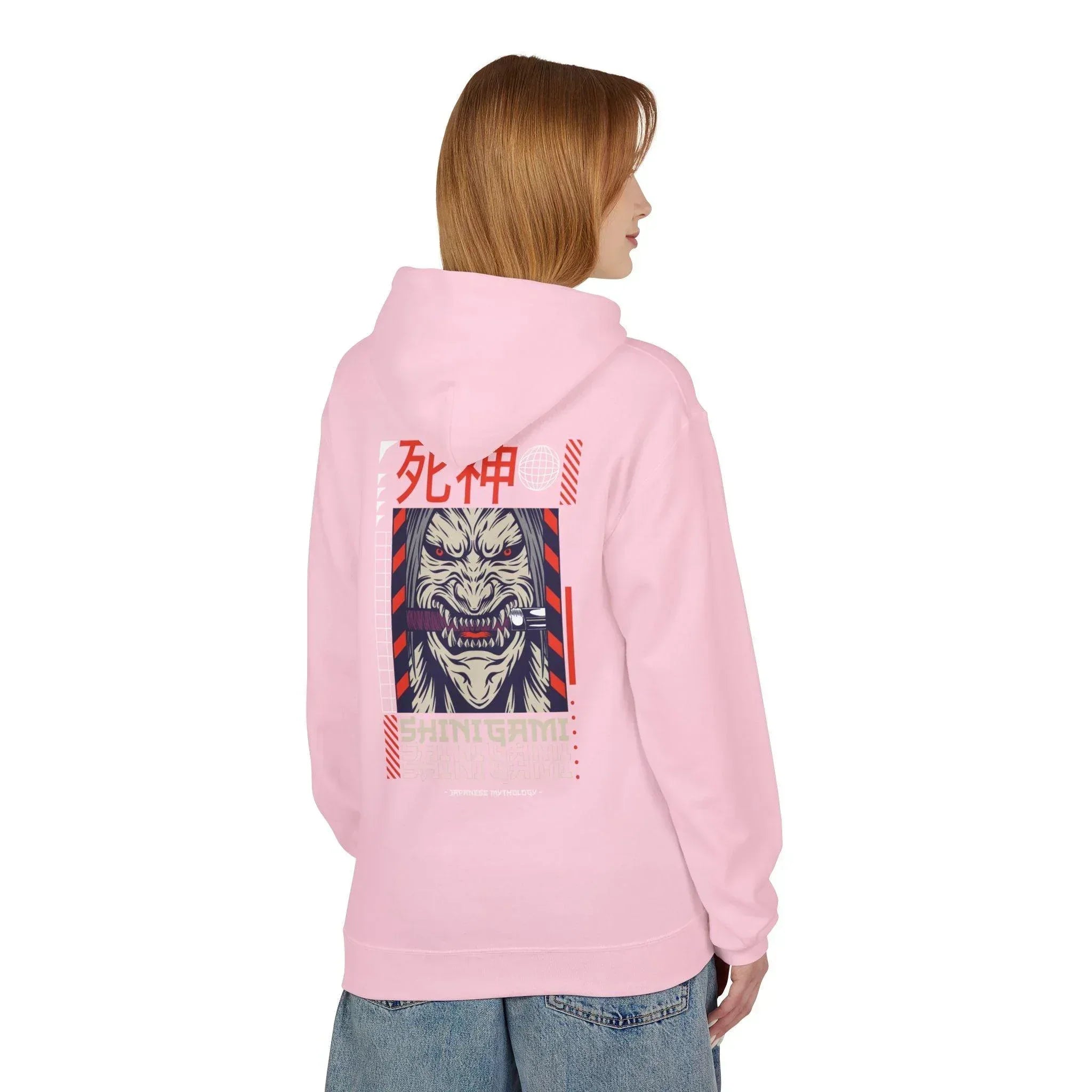 Shinigami-Inspired Japanese Streetwear Fleece Hoodie - Comfort Meets Cultural Style