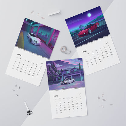2027 Japanese Car Vaporwave Wall Calendar – JDM Performance, Street Cars & Neon Artwork Collection