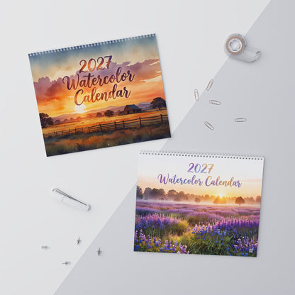 2027 Watercolor Artwork Wall Calendar – Colorful Artistic Designs & Dreamy Painted Art Collection