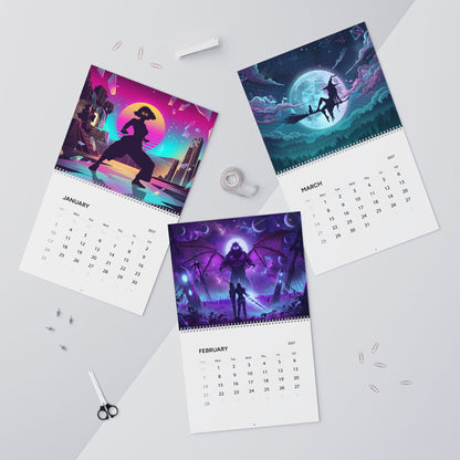 2027 Vaporwave Fantasy Wall Calendar – Dreamlike Retro Futuristic Artwork
