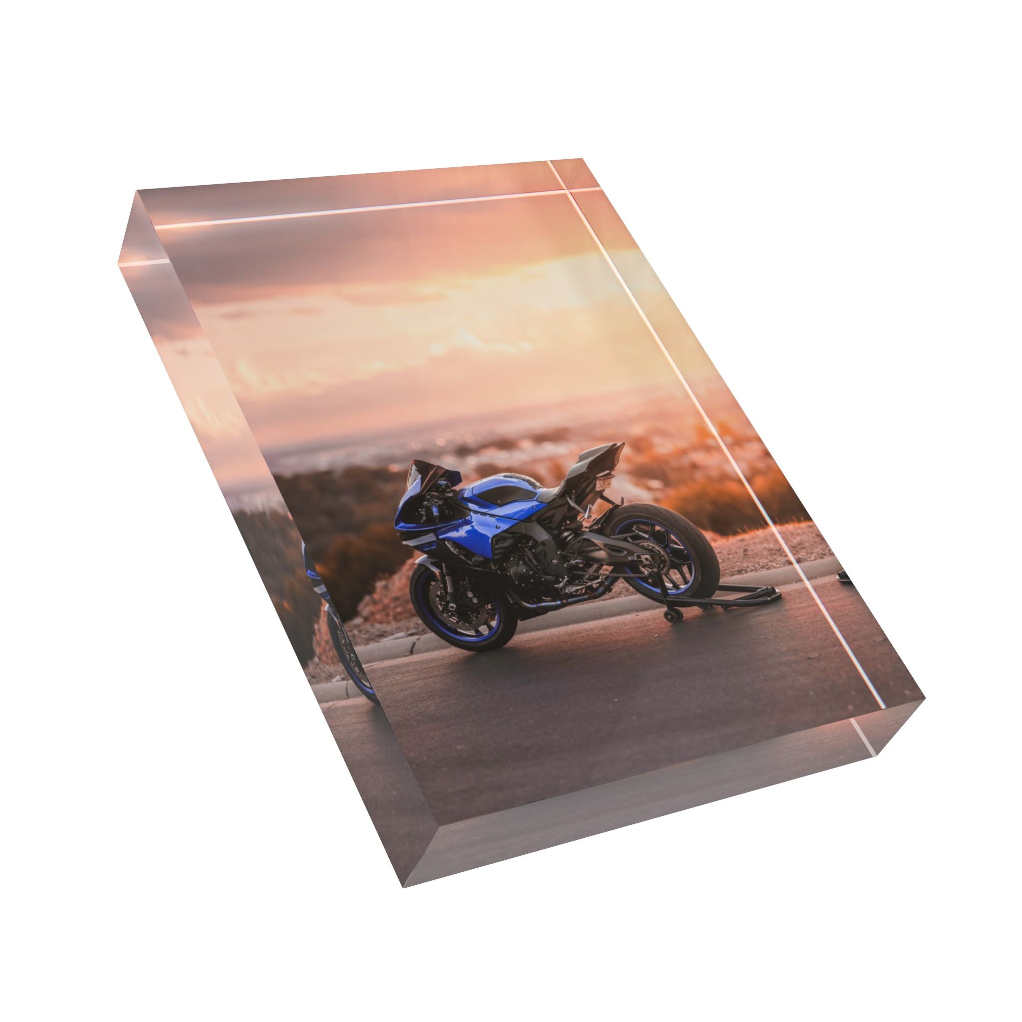 Yamaha R1 Motorcycle Acrylic Photo Block #015 - Throttle Designs