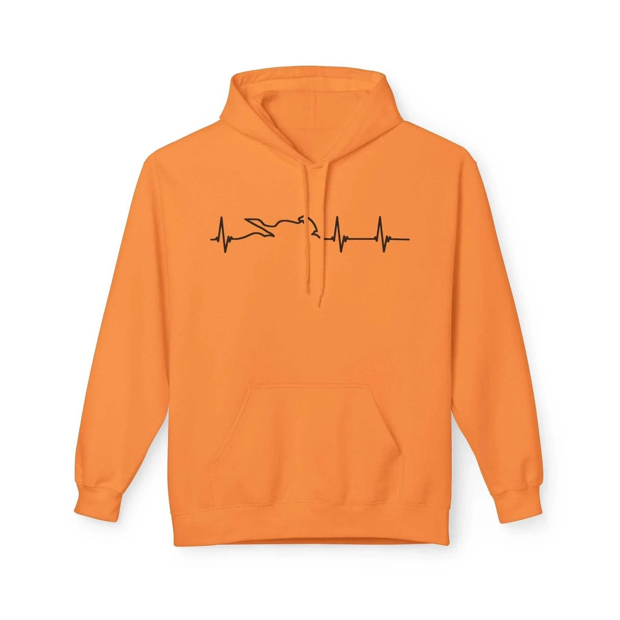 Motorcycle Passion Heartbeat Fleece Pullover Hoodie