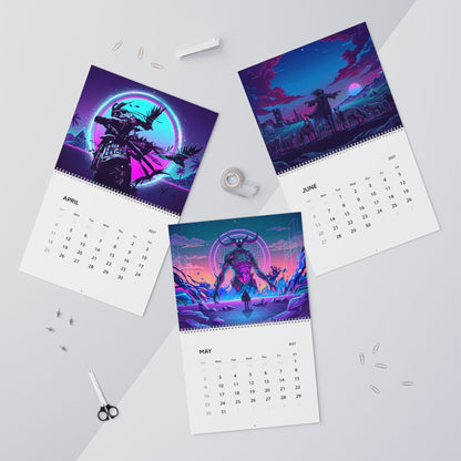 2027 Vaporwave Inspired Fantasy Calendar – Vibrant Neon Artwork Collection