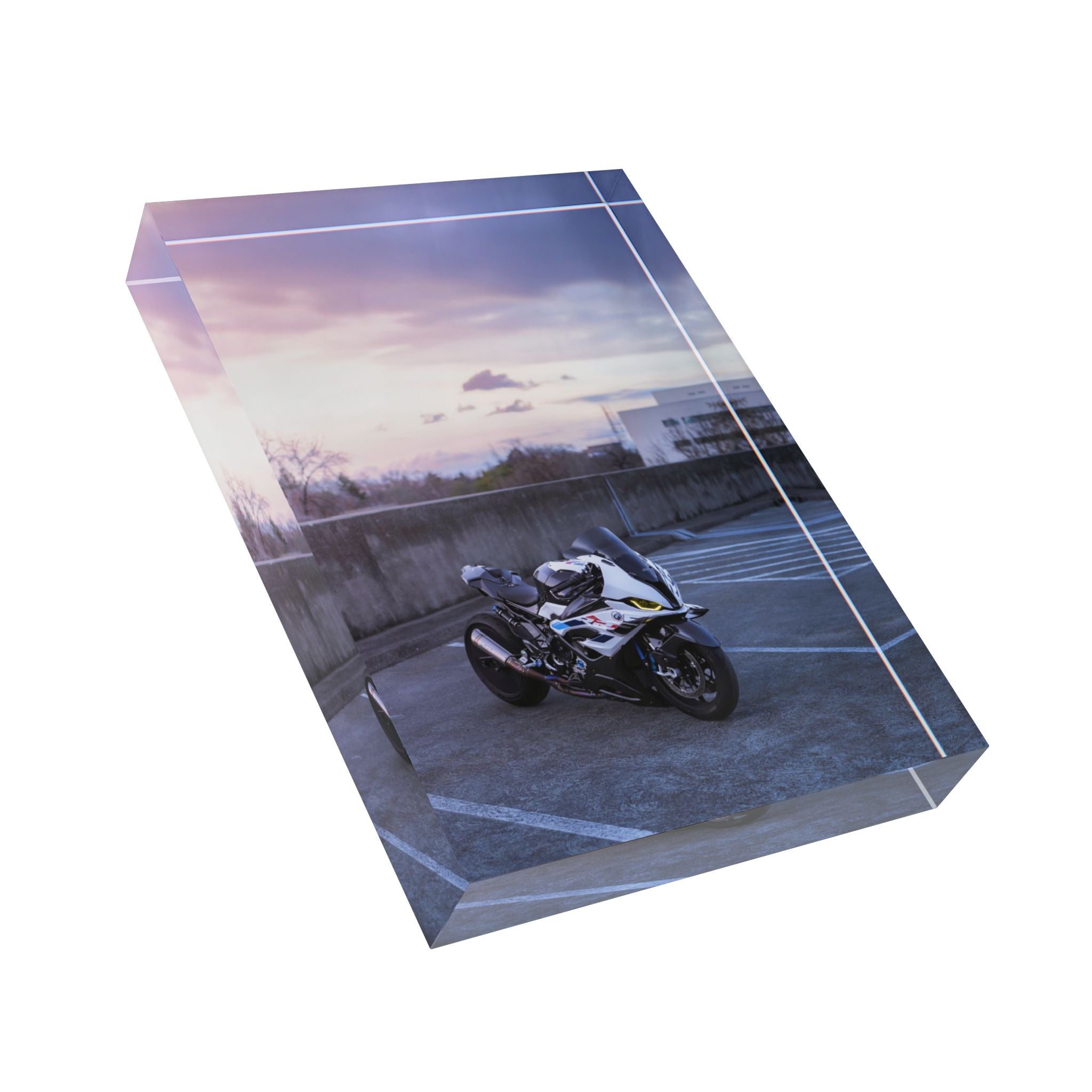 BMW S1000RR Drag Spec Motorcycle Acrylic Photo Block #003 - Throttle Designs