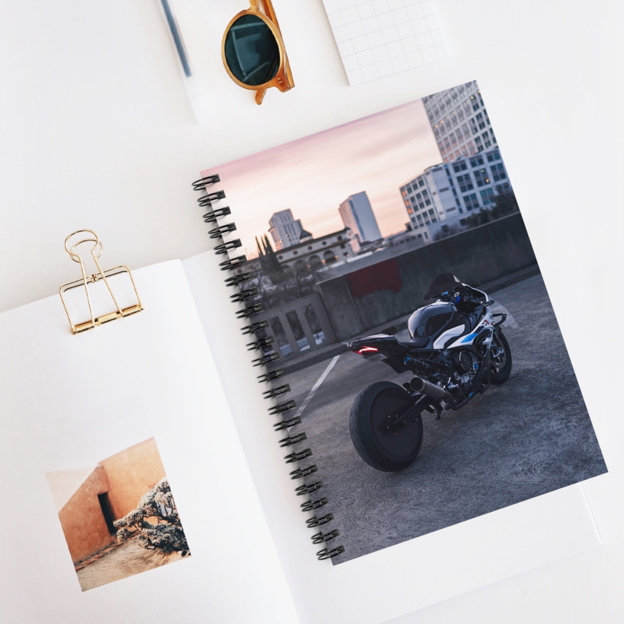 BMW S1000RR Drag Spec Motorcycle Spiral Notebook #001 - Throttle Designs