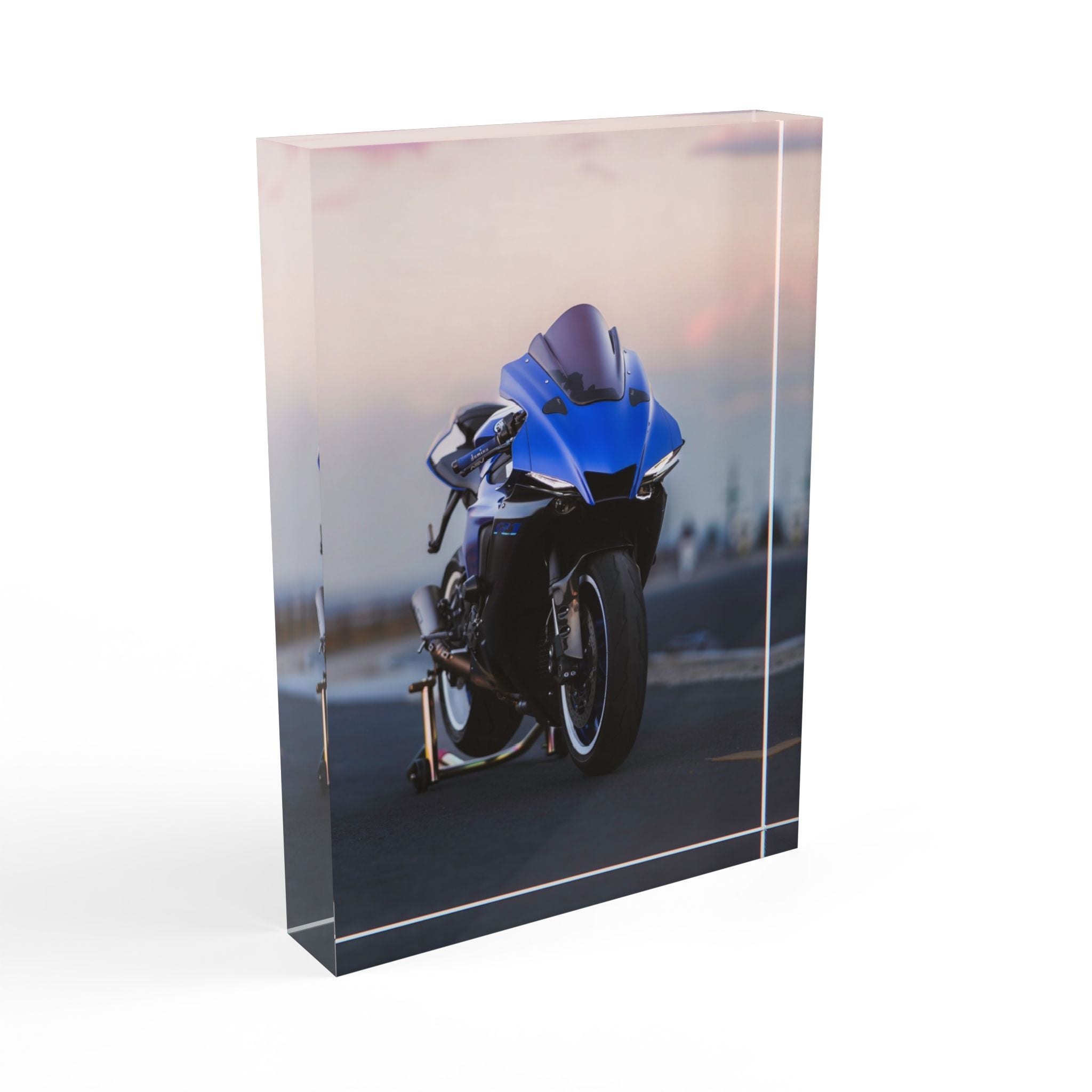 Yamaha R1 Motorcycle Acrylic Photo Block #007 - Throttle Designs