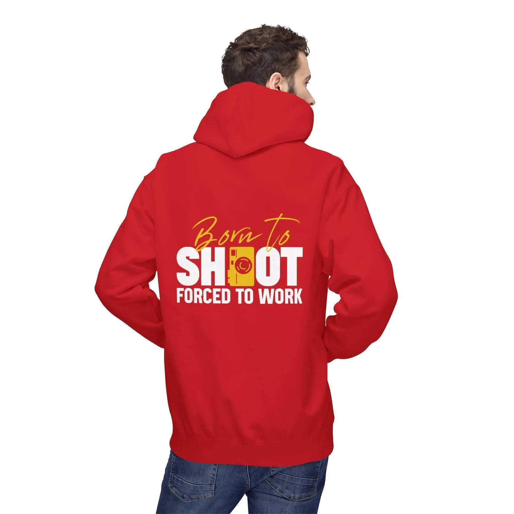 Ultimate Photographer’s Hoodie: 'Born To Shoot, Forced To Work' - Cozy Fleece for Creative Souls