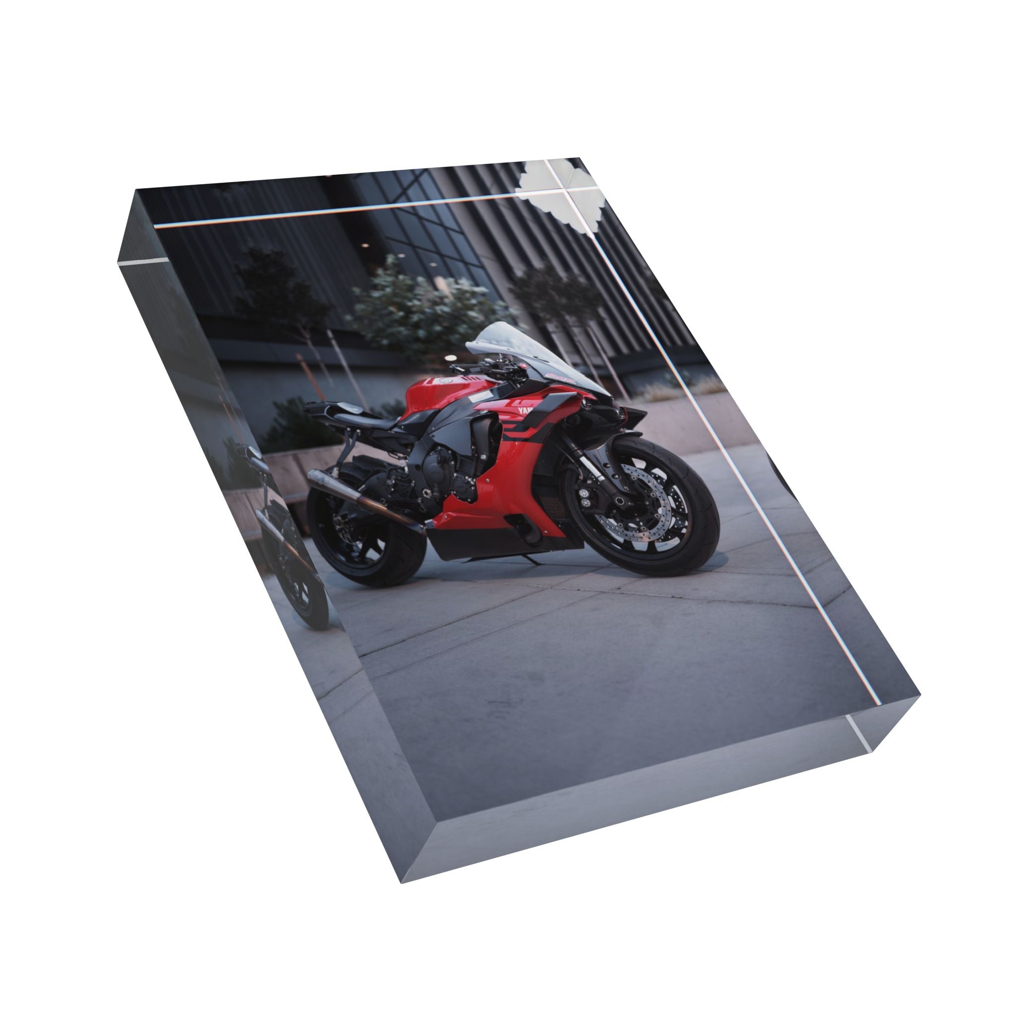 Yamaha R1 Motorcycle Acrylic Photo Block #002 - Throttle Designs