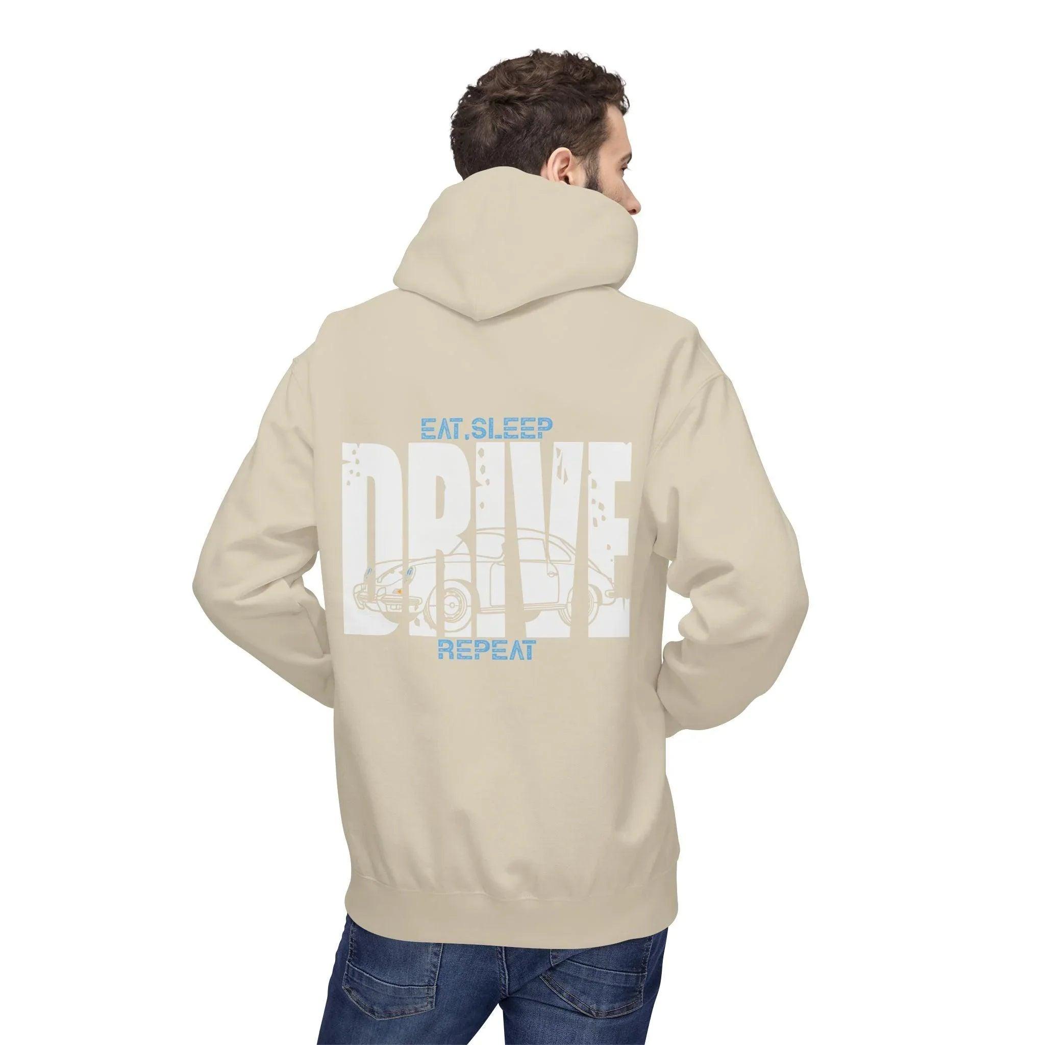 Classic Porsche 356 DRIVE Fleece Hoodie for Car Enthusiasts