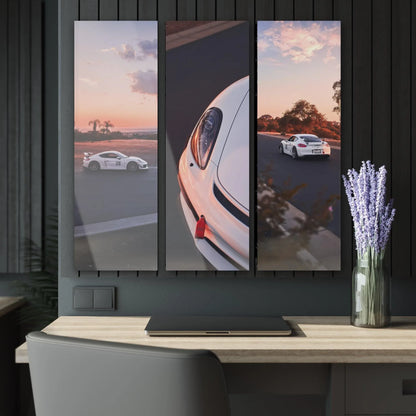 Porsche GT4 3-Piece Acrylic Wall Art #001 for Car Lovers