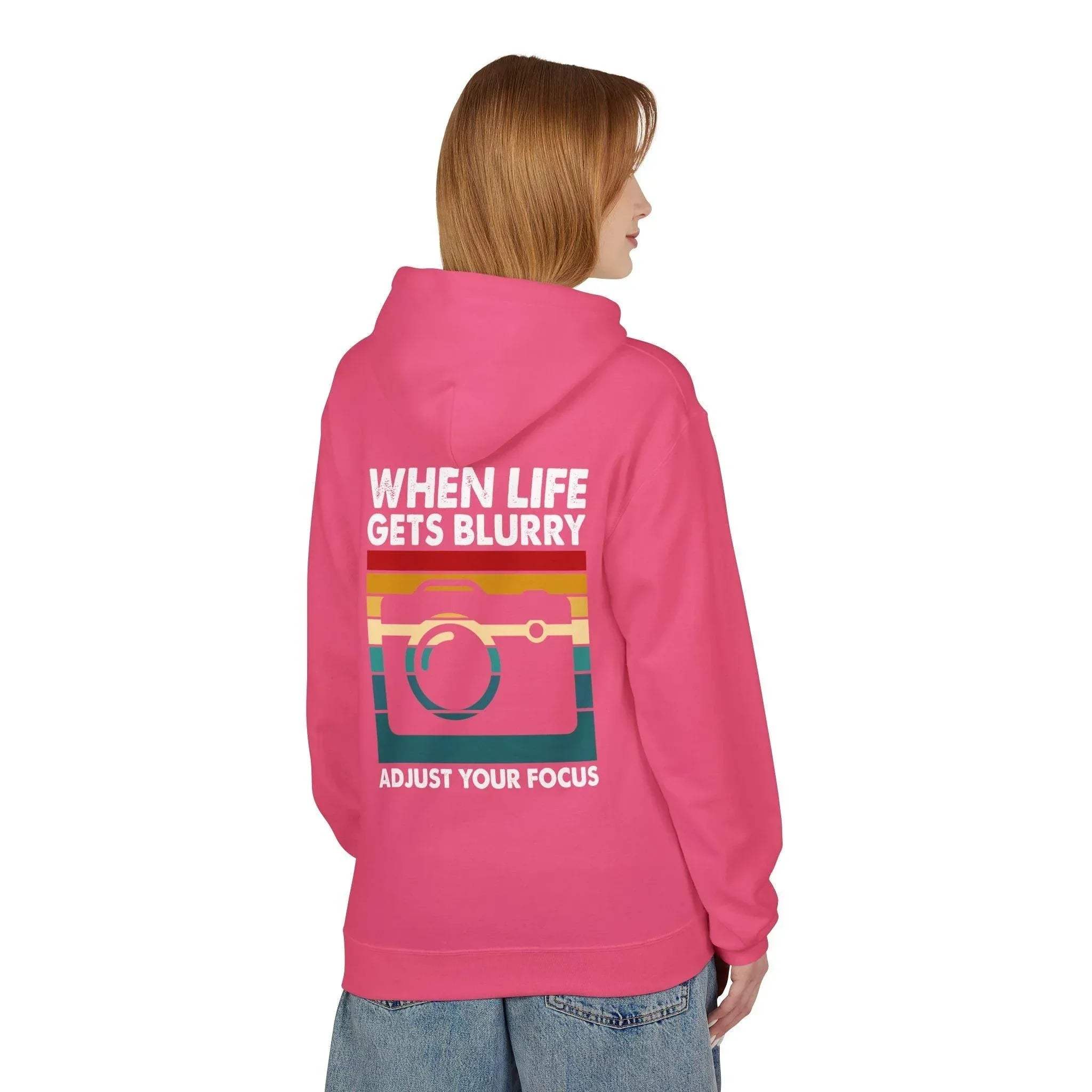 Inspirational 'Adjust Your Focus' Cozy Fleece Hoodie for Ultimate Comfort