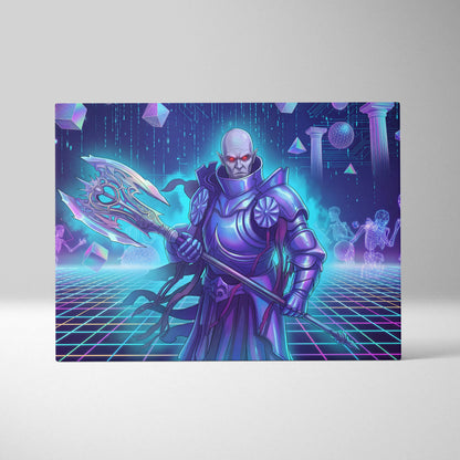 Vaporwave Neon Fantasy Canvas - Vaporwave Fantasy Neon Pink Purple Teal Living Room Retro Synthwave Mystical Mood Canvas