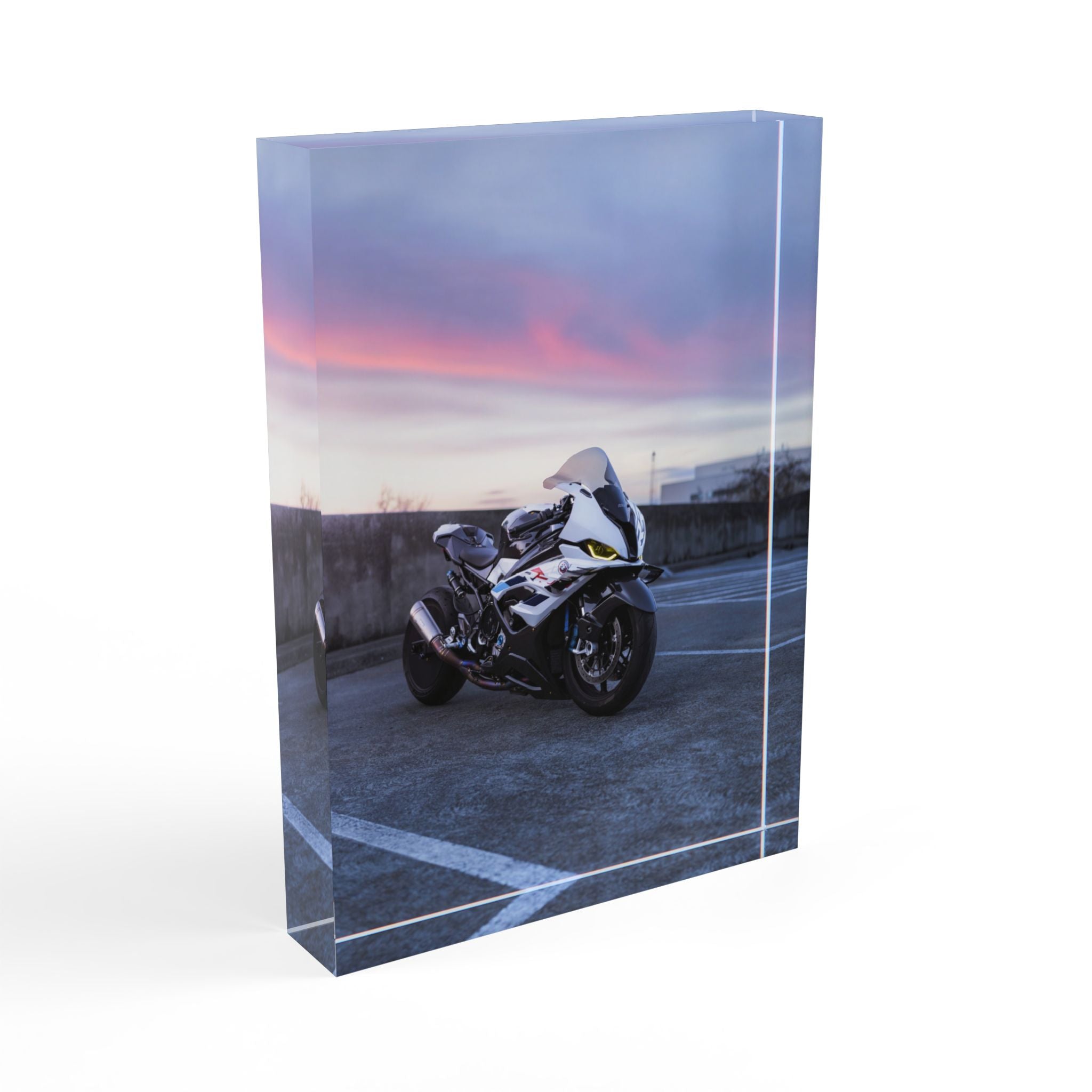 BMW S1000RR Drag Spec Motorcycle Acrylic Photo Block #002 - Throttle Designs